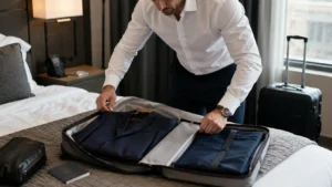 how to travel with a suit without wrinkles